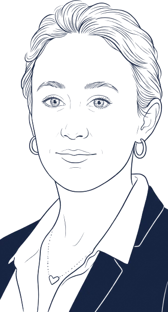 Portrait dessiné au trait de Tess Souquet-Basiege